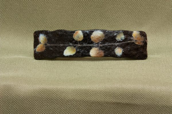 fused glass hair clip paleo-glassic brown partridgeberry