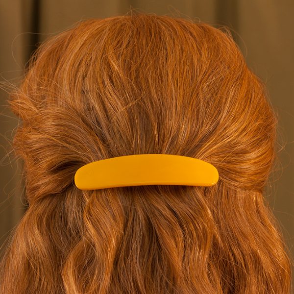 glass hair clip scraps marigold
