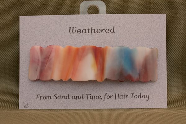 glass hair clip weathered multicolored