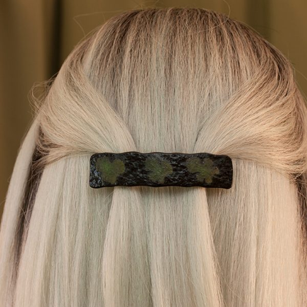 glass hair clip paleo-glassic green mulberry