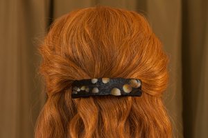 glass hair clip paleo-glassic brown partridgeberry