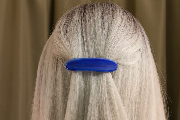 glass hair clip scraps dark blue