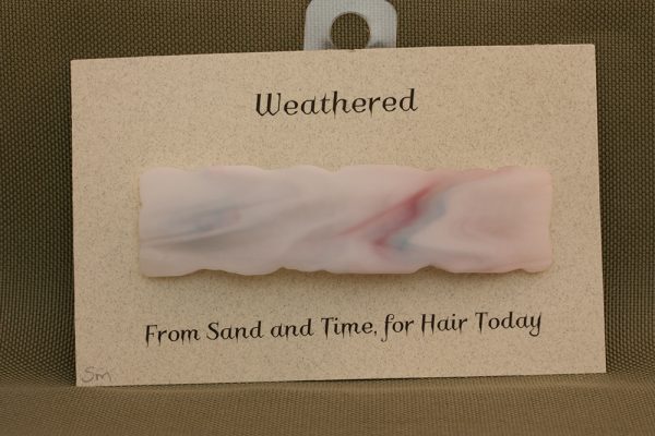glass hair clip weathered white streaky
