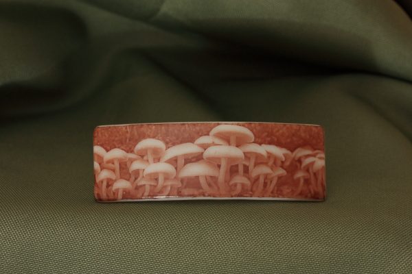 glass barrette photo-graphica mushrooms