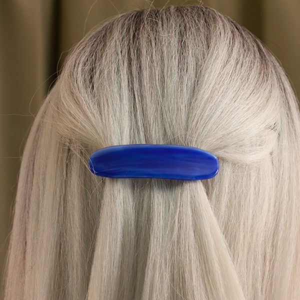 glass hair clip scraps dark blue